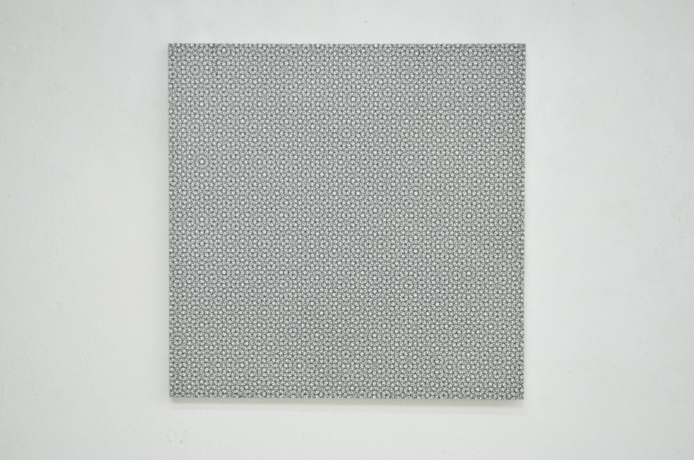 Illustration #1: François Morellet, ‘4 Double Grids 0°, 22.5°, 45°, 67.5°’ (1961). Oil on canvas, 80 × 80 cm. Image courtesy Studio Morellet; copyright © Studio Morellet and © Bildrecht.